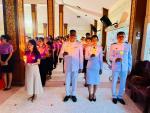 พิธีถวายเครื่องราชสักการระและวางพานพุ่มและจุดเทียนถวายพระพรช
